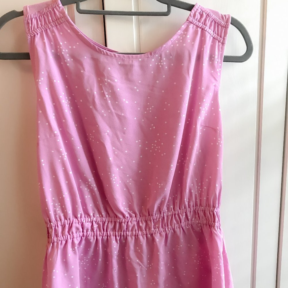 Bubblegum Pink with White Polka dot Peplum Top